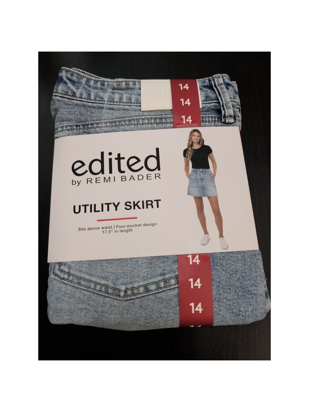 Women's Edited by Remi Bader Utility Jean Skirt Light Wash Size 8